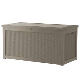 Chic Crate - 260 Gallon Water Resistant Resin Lockable Deck Box - Brown