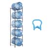 Front. VEVOR - 5 Tiers Water Jug Holder, 5 Gallon Water Bottle Holder, Single Row Water Bottle Rack for 5 Bottles - Black.
