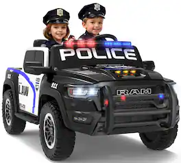 FIRST RIDE ON - Licensed Ram 1500 RHO 24V Kids Ride on Fire Truck, 2-Seater Firetruck Electric Car with Remote Control and Siren - Black