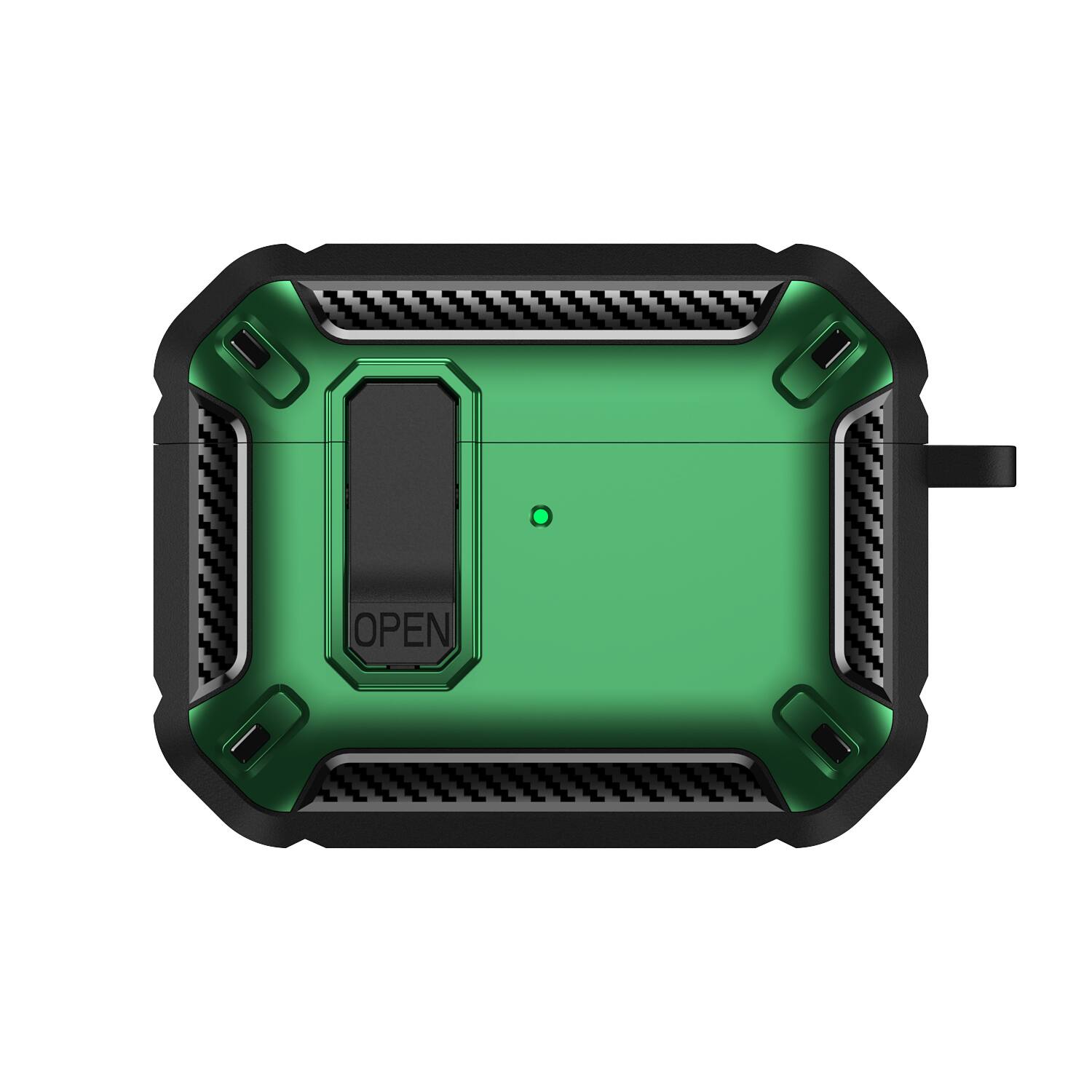 Alt View 6. UUCOVER - For Airpods Pro 3rd Gen (2025) Shockproof Secure Lock Case with Carabiner, Earphone Charging Box Hard Protective Cover - Green.
