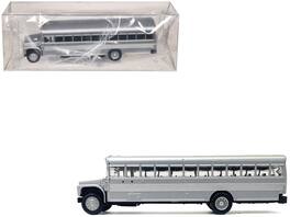 School Bus 1/87 (HO) Plastic Model by Promotex - Silver Metallic