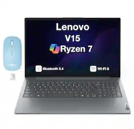 Lenovo - Upgraded - V15 Laptop 15.6 FHD Display (Ryzen 7 170, 16GB, 512GB SSD, Win 11 Pro) w/Dockztorm Wireless Mouse - Luna Grey