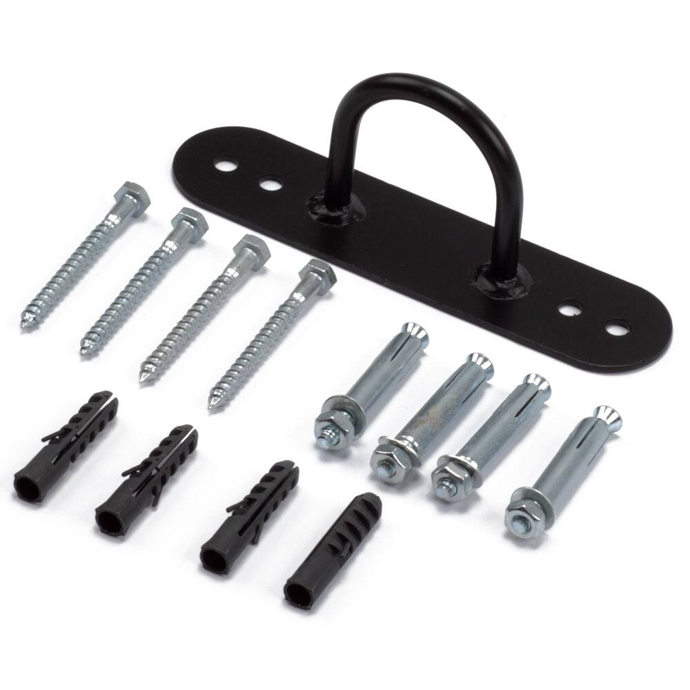 Back. GSE Games & Sports Expert - 2" Diameter Battle Rope, Workout Battle Ropes with Sleeve Cover for Home Gym & Outdoor (30FT) - Black.