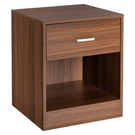 Boyel Living - Modern 2-Tier Wooden Nightstand with Storage Drawer and Open Cabinet - Brown