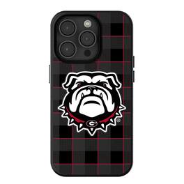 Keyscaper - NCAA - Georgia Bulldogs Plaid Magnetic Bump iPhone Case - 14 - Black