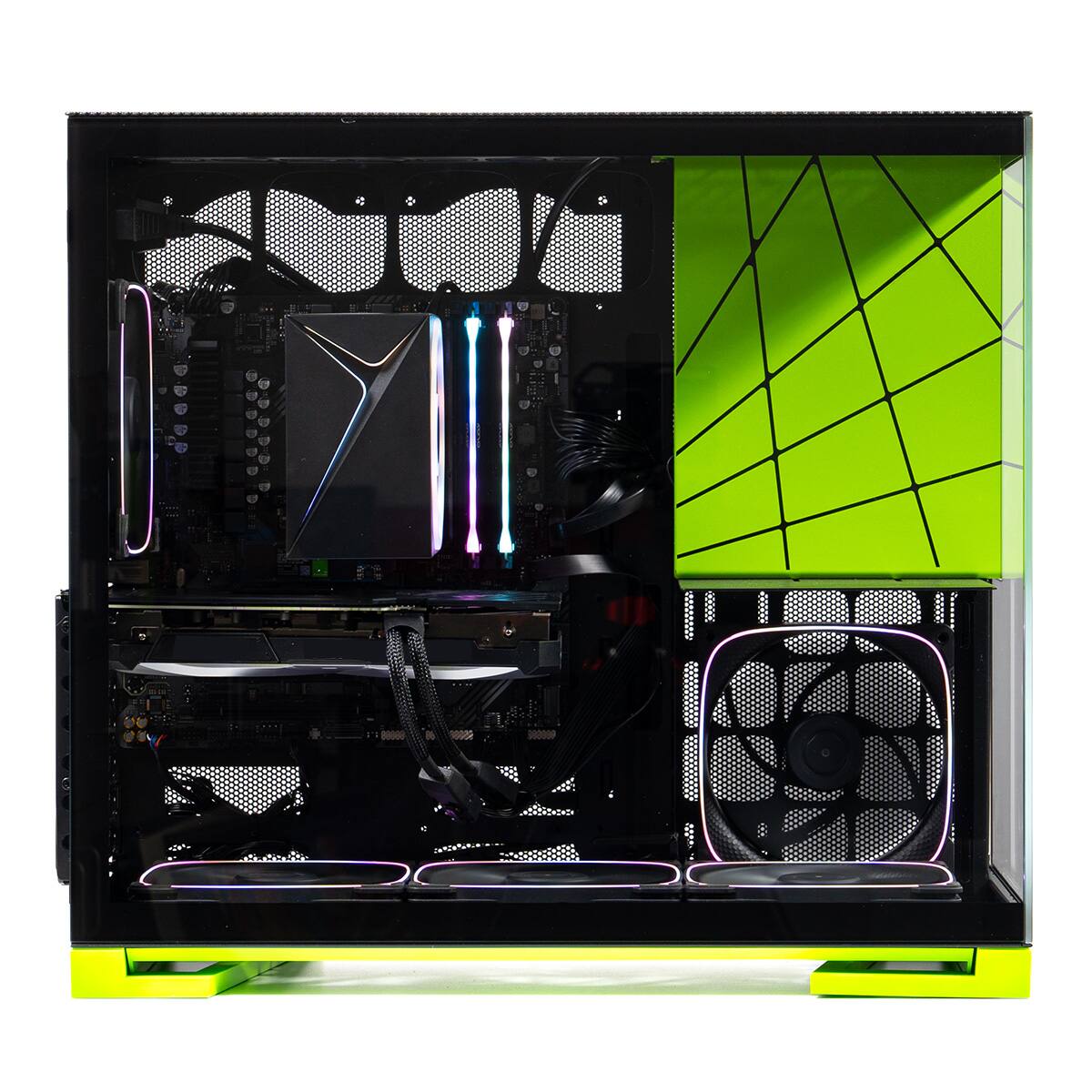 Angle. Skytech Gaming - Skytech VIPER - AMD Ryzen 7 7800X3D, 5070 Ti, 32GB 6000 MHz DDR5 RAM, 850W GOLD A3 PSU - Green.