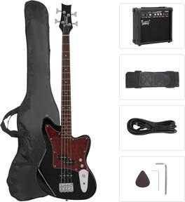Winado - 4 String Electric Bass Guitar Beginner Kit w/20w Amp,with Digital Tuner,Amp Cable