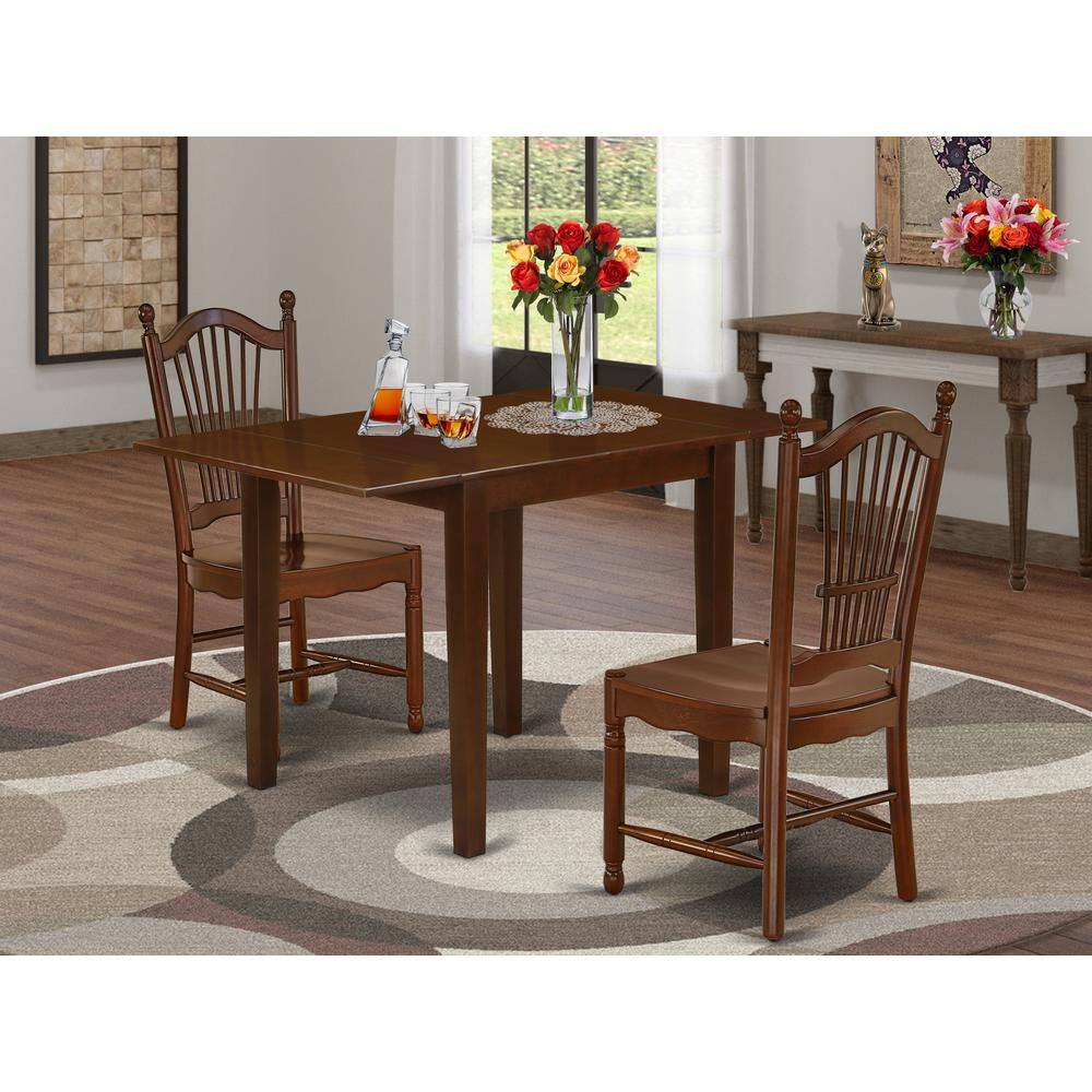 Angle. East West Furniture - Dining Room Set Mahogany - Brown.