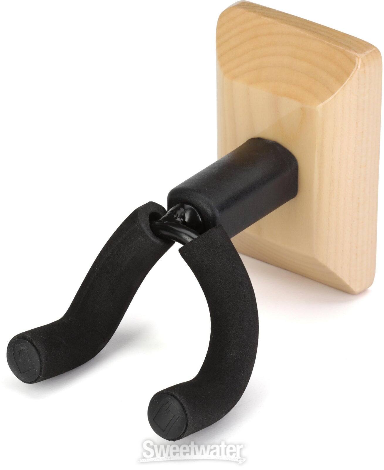 Left. Gator Frameworks - Wall-Mounted Ukulele and Mandolin Hanger with Maple Finish Mounting Plate and Padded Yoke - Maple.