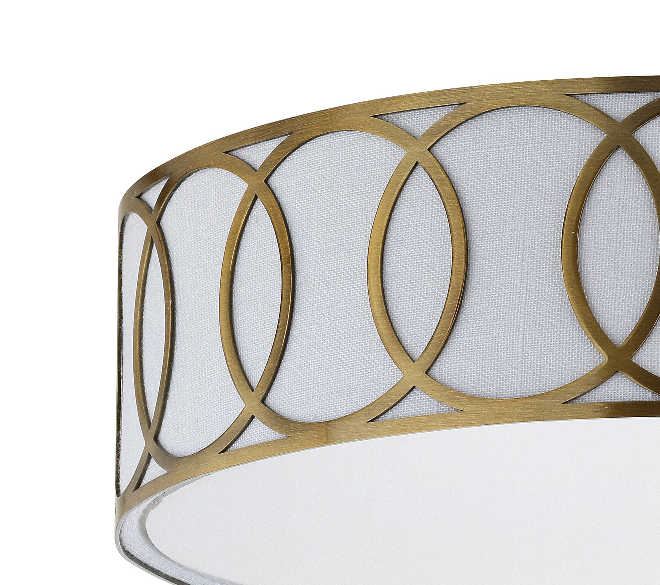 Alt View 4. Jonathan Y - Aria 3-Light 15.5" Metal LED Flush Mount, Brass - Brass Gold.