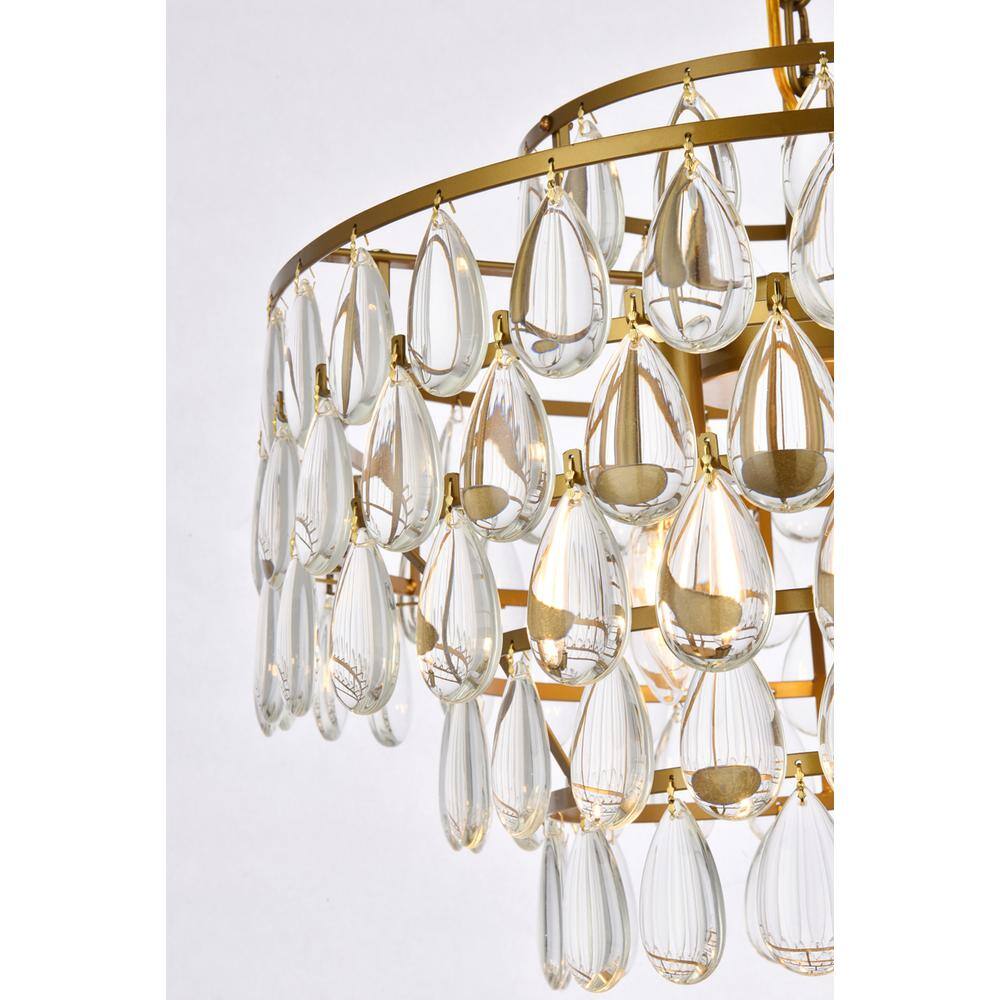 Alt View 2. Elegant Lighting - Mila 18 inch pendant in brass - Brass.