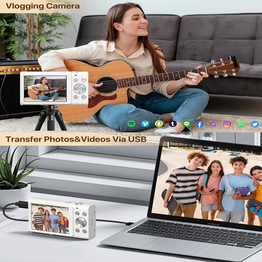 Vlogging Camera

Transfer Photos & Videos Via USB