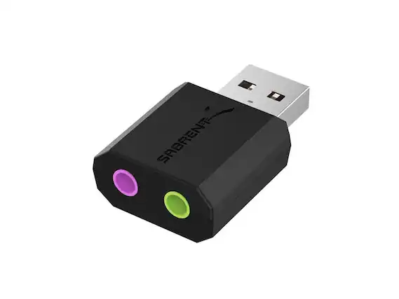 Front. Sabrent - SABRENT USB External Stereo Sound Adapter for Windows and Mac. Plug and Play No Drivers Needed. (AU-MMSA).
