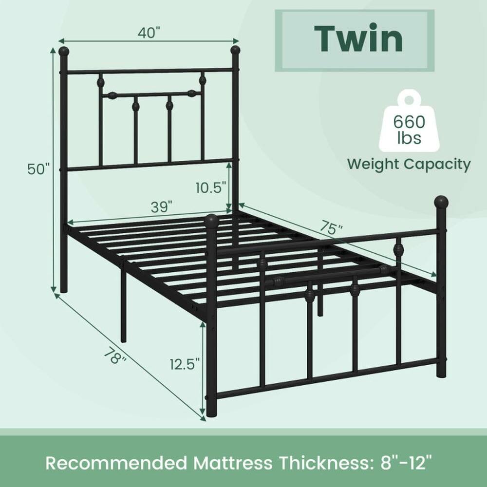 40" x 50" x 39" x 10.5" x 75" x 78" x 12.5"  
660 lbs Weight Capacity  
Recommended Mattress Thickness: 8"-12"