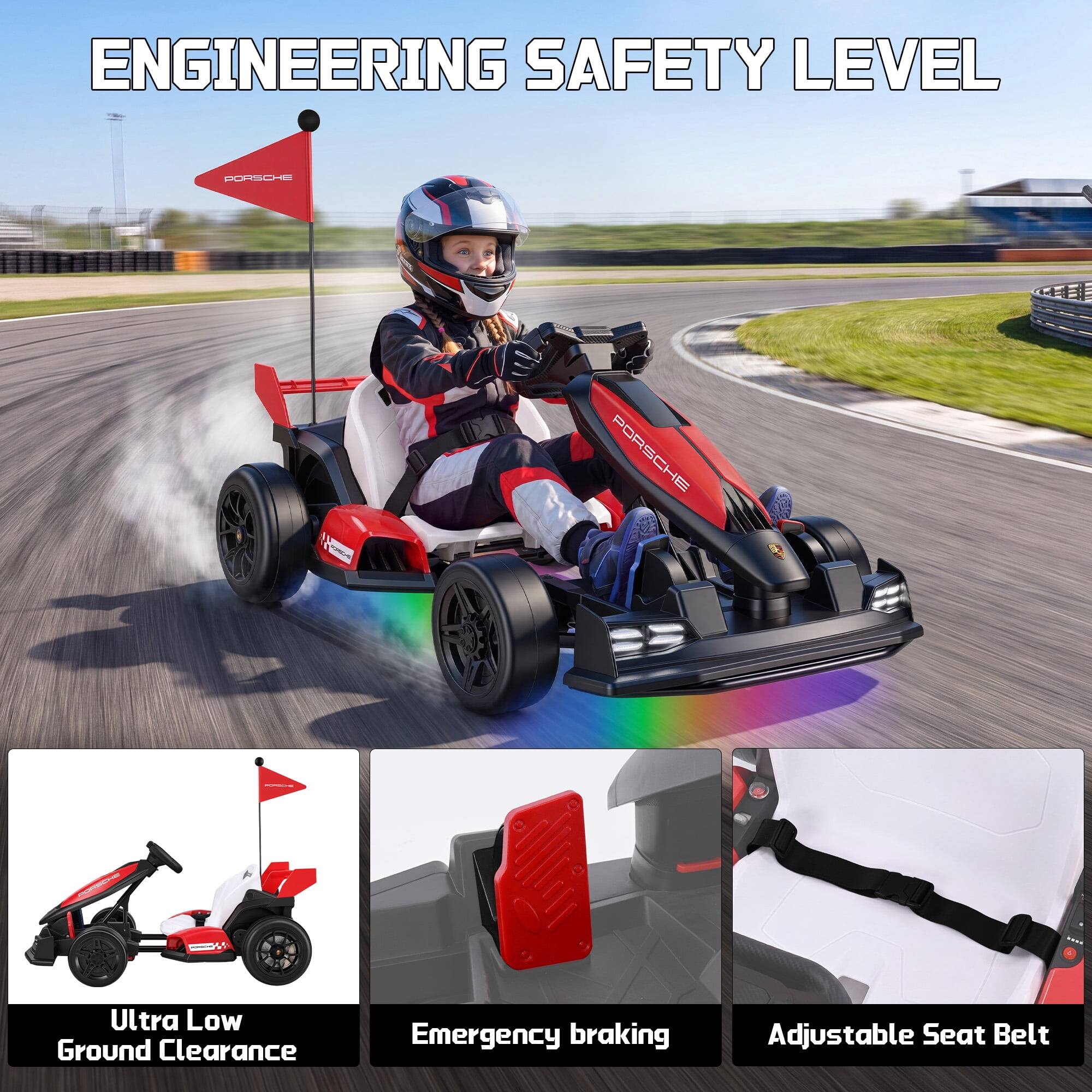 ENGINEERING SAFETY LEVEL

PORSCHE

- Ultra Low Ground Clearance
- Emergency braking
- Adjustable Seat Belt