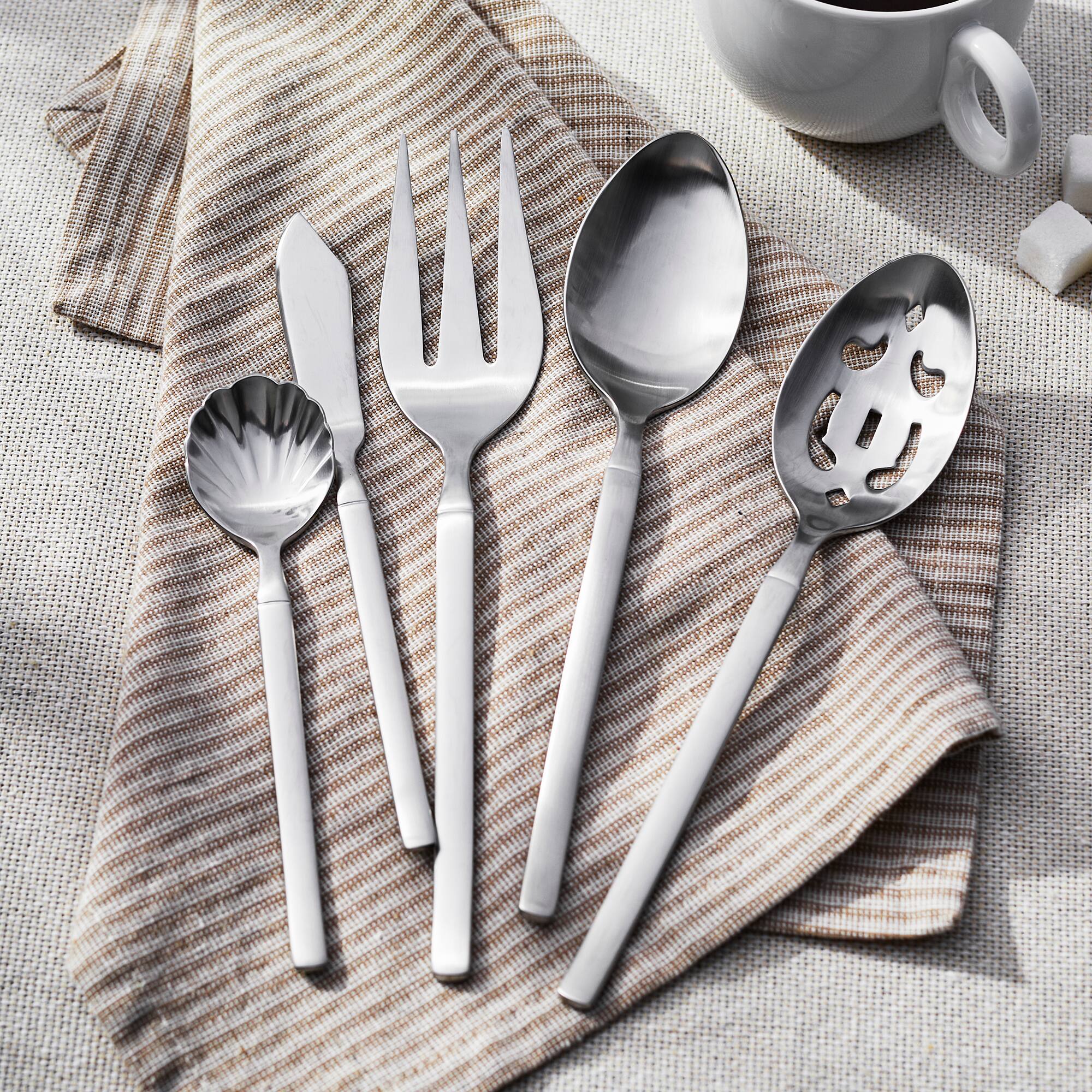 Alt View 2. ZWILLING - ZWILLING Satin Opus 45-Pc Stainless Steel Flatware Set , Dishwasher Safe, Service for 8, Matte Finish (not polished) - Stainless Steel.