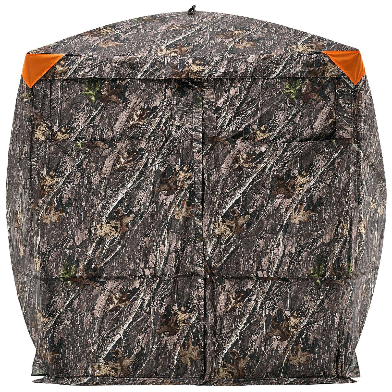 Alt View 5. VEVOR - Hunting Blind, 4-5 Person See Through Ground Blinds with Carrying Bag, 270 Degree Portable Camouflage Tent - camouflage color.
