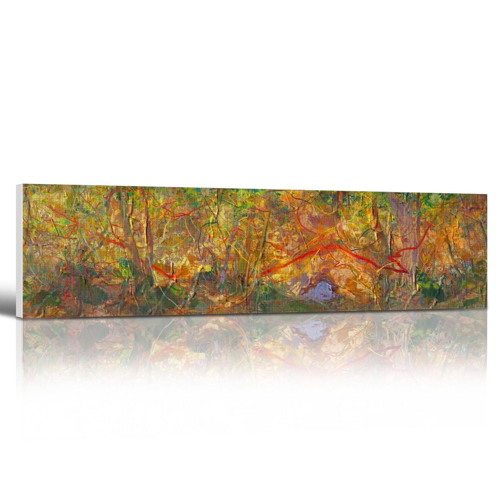 Front. Hanke - Vine Wall Art Canvas Living Room Landscape Picture Forest Painting Bedroom Modern Large Artwork - Default.