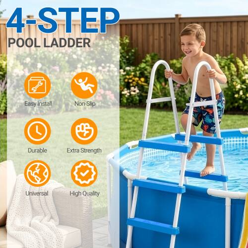 4-STEP POOL LADDER

Easy Install  
Non-Slip  
Durable  
Extra Strength  
Universal  
High Quality