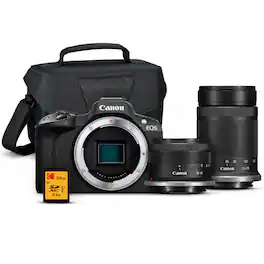 Canon - EOS R50 Mirrorless Camera with 18-45mm and 55-210mm Lenses Bundle