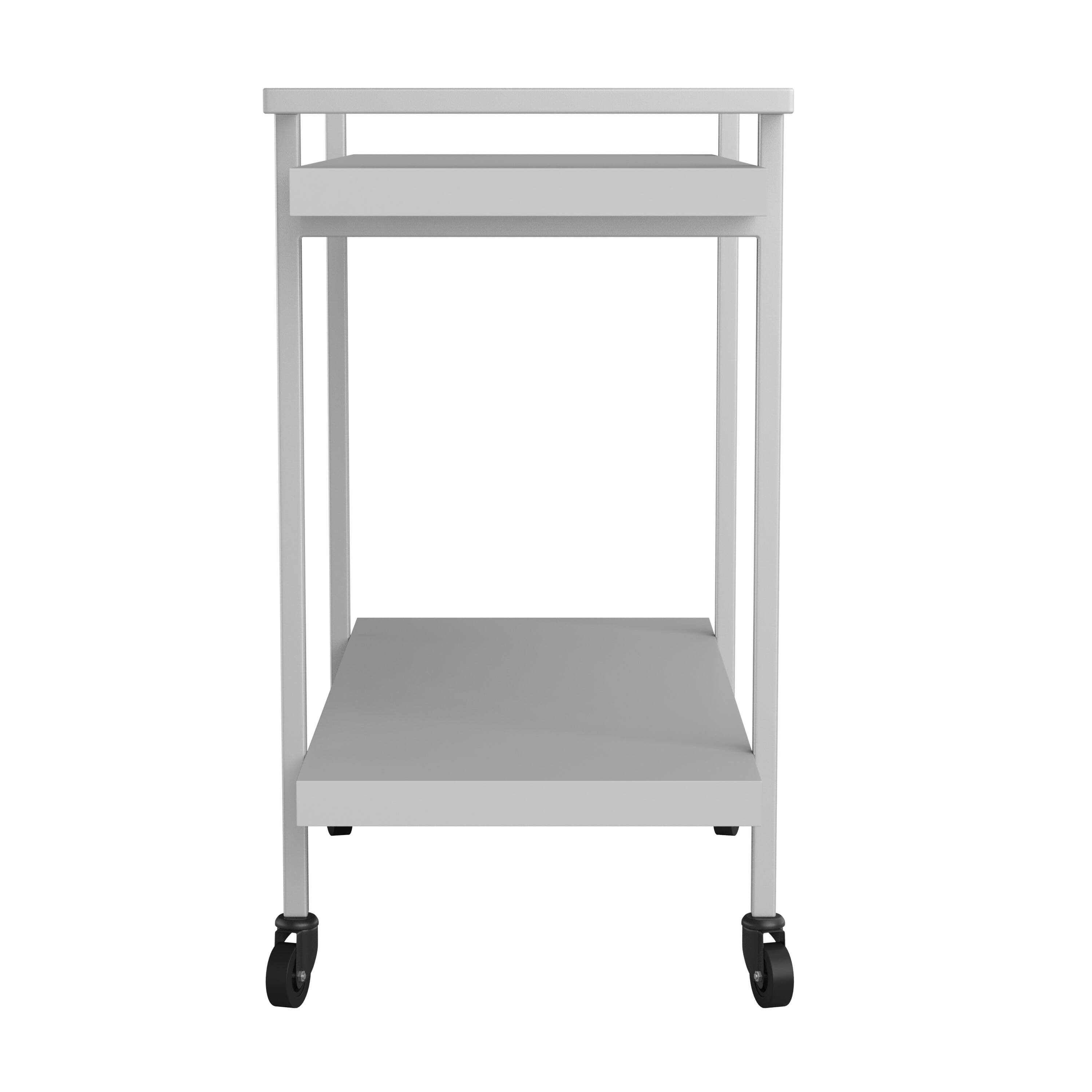 Alt View 19. Martha Stewart - Liam Mobile 2 Tier Printer Cart with Side Storage - Gray/Brushed Nickel Frame.