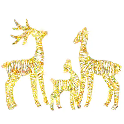 Front. Winado - 3PCS Christmas Reindeer Family 2.4FT Set 2D Weather Proof with Lights for Indoor Outdoor Garden Holiday Party Decoration - Multicolor.