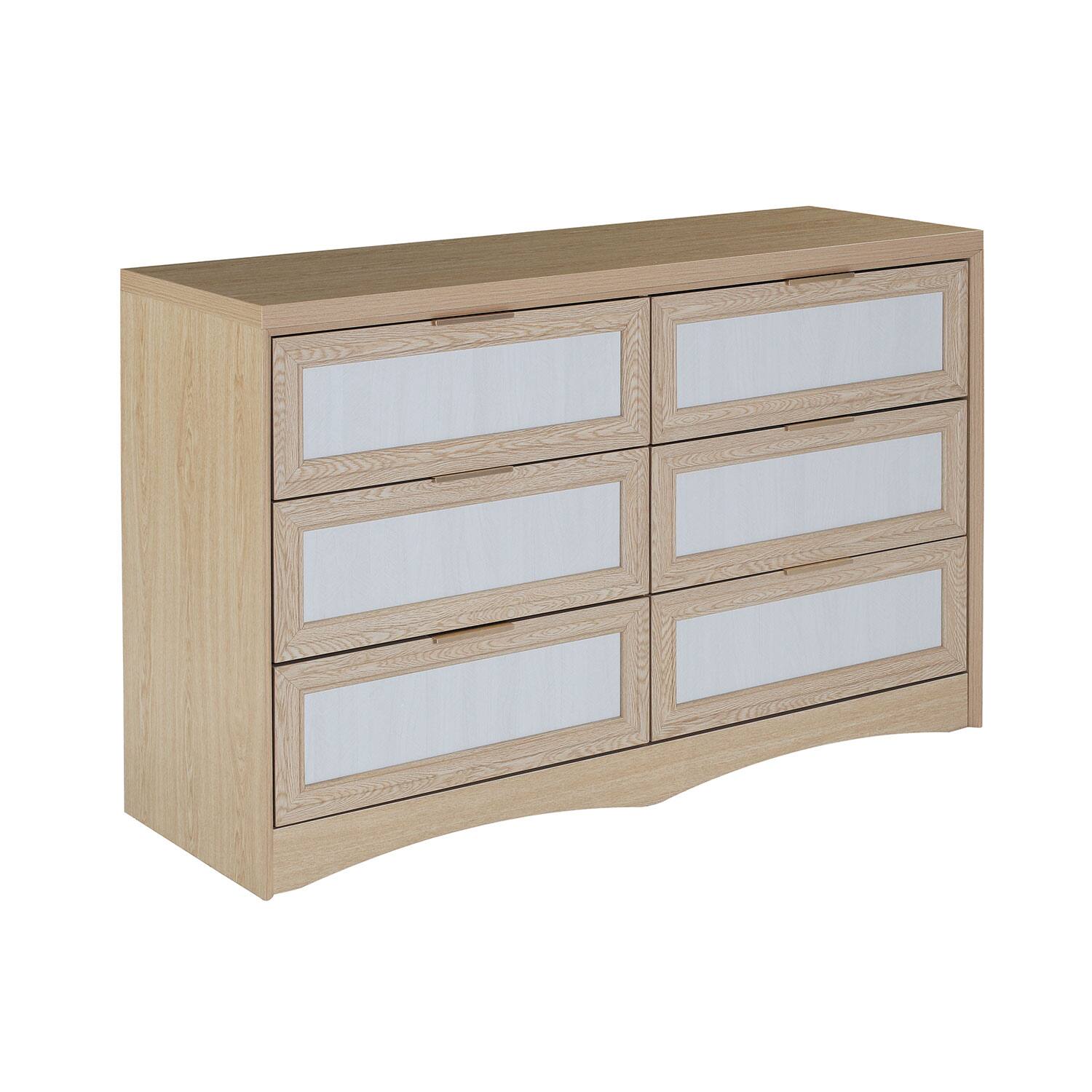 Back. Z-Edge - 6 Drawer Double Dresser for Bedroom - Natural.
