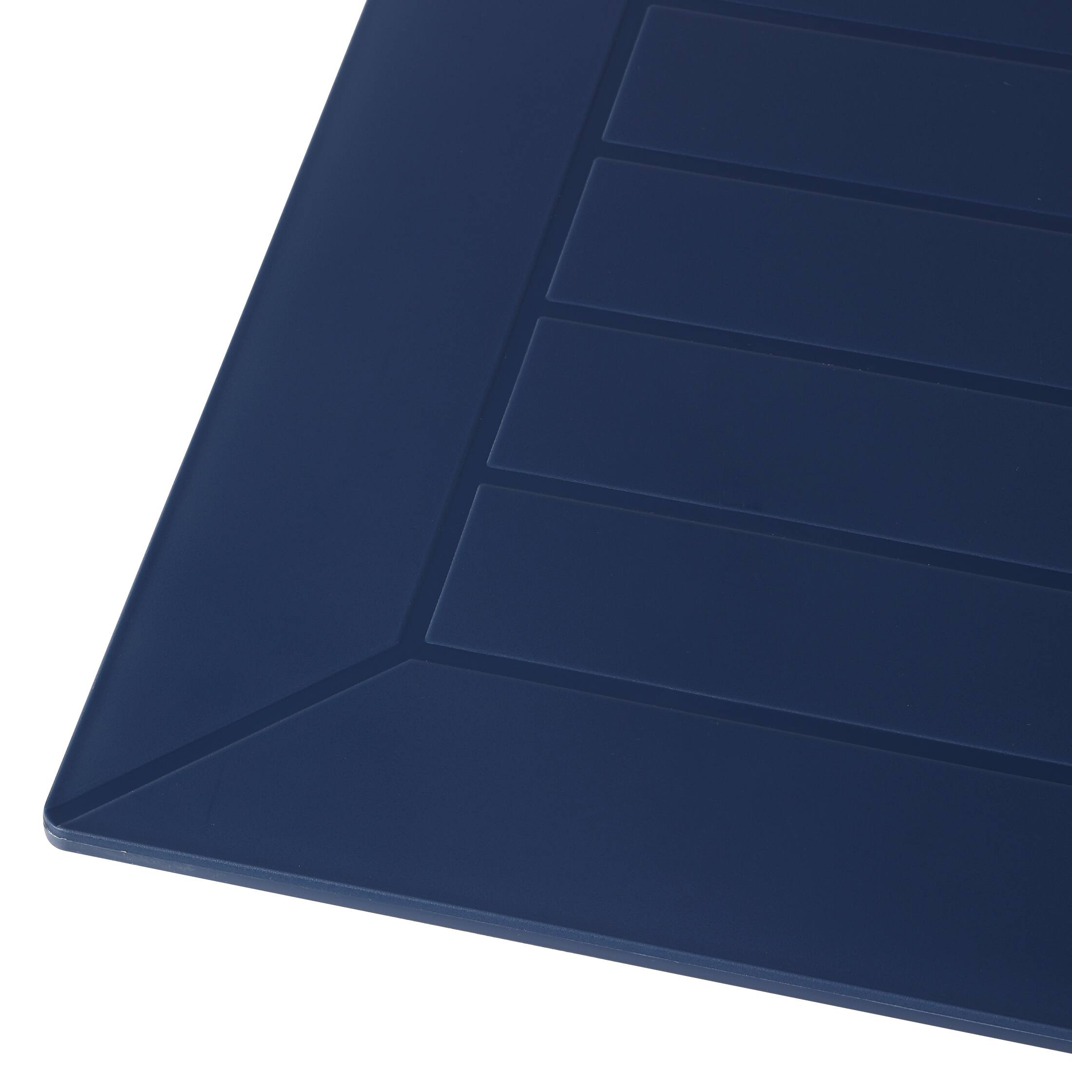 Alt View 3. WestinTrends - WestinTrends Playa 31.5" Square Outdoor Plastic Resin Patio Dining Table for 4 - Navy Blue.