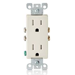 Leviton - 15 Amp Decora Tamper-Resistant Duplex Receptacle T5325 - Light Almond
