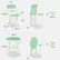 - 16" (height of the backrest)
- 32.25" (overall height)
- 16" (width of the seat)
- 13" (depth of the seat)
- 18" (width of the armrest)
- 16.5" (width of the base)
- 18.5" (depth of the base)
- 4" (height of the legs)
- 37.75" (height of the chair)
- Weight Limit: 300lbs
- 23.5" (diameter of the table)
- 27.75" (height of the table)
- 37" (height of the round table)
- 2" (height of the round table base)
- Weight Limit: 110lbs