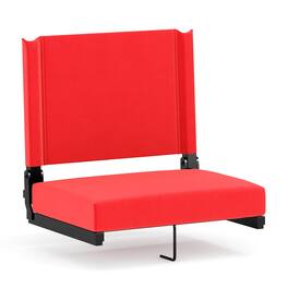 Emma + Oliver - 500 lb. Rated Lightweight Stadium Chair with Handle & Ultra-Padded Seat - Red