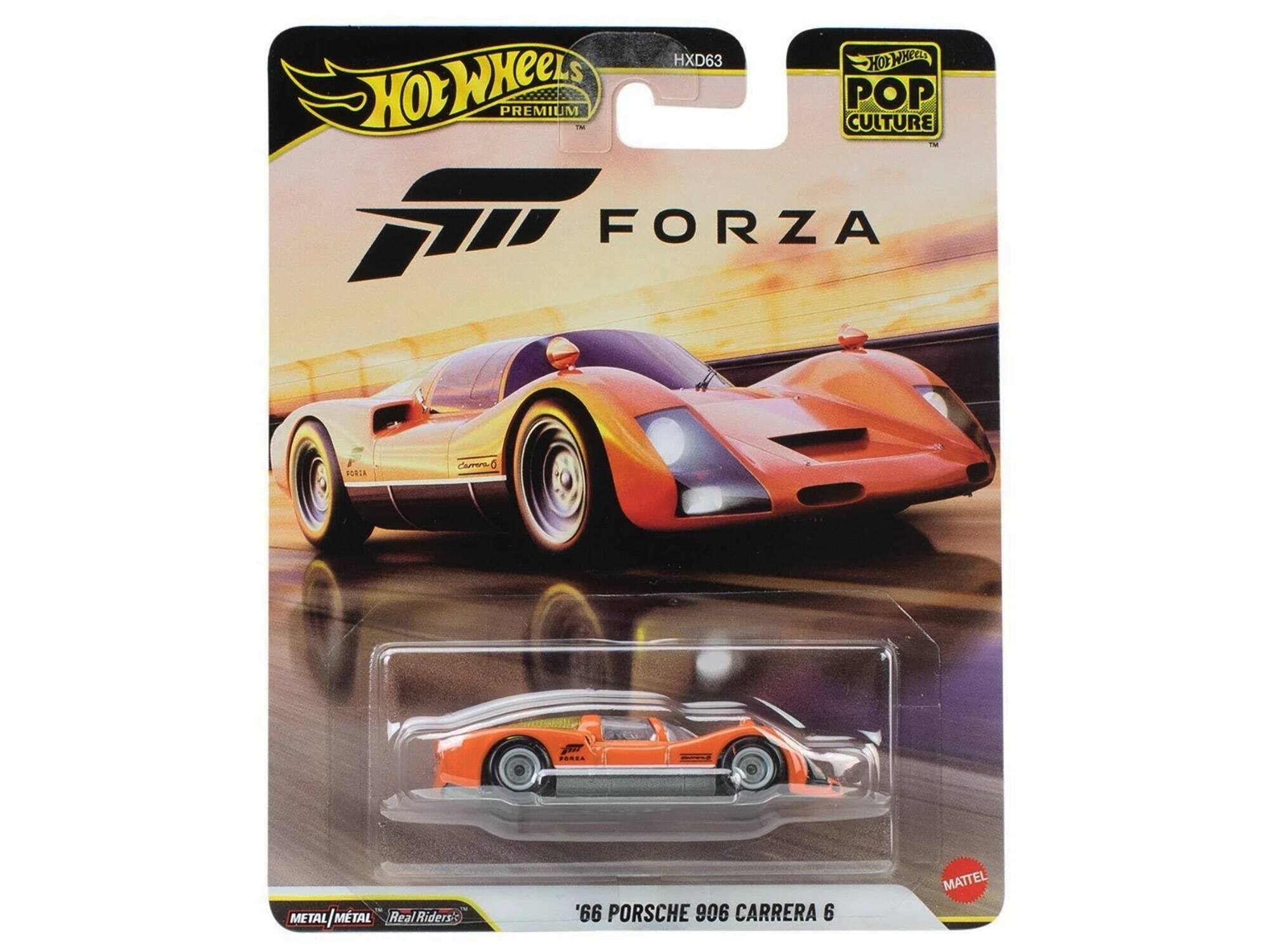 HXD63 Hot Wheels Premium ~ Hot Wheels Pop Culture 2 Forza Forza umer A Metal Metal Real Riders '66 Porsche 906 Carrera 6 Mattel