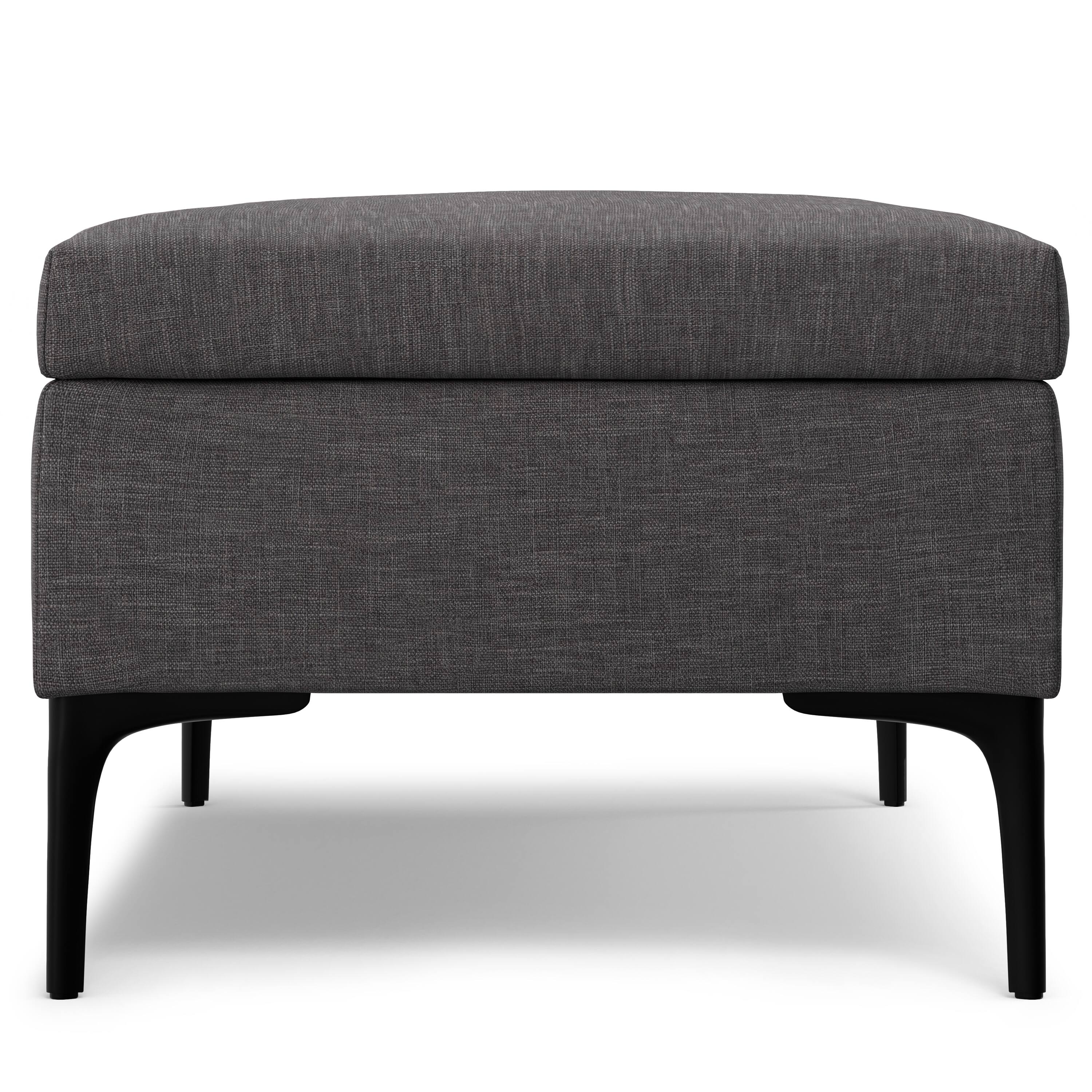 Alt View 2. Simpli Home - Rebecca 48 inch Mid Century Modern Coffee Table Storage Ottoman with Lift up Lid in Slate Grey Polyester, Assembled - Slate Grey.