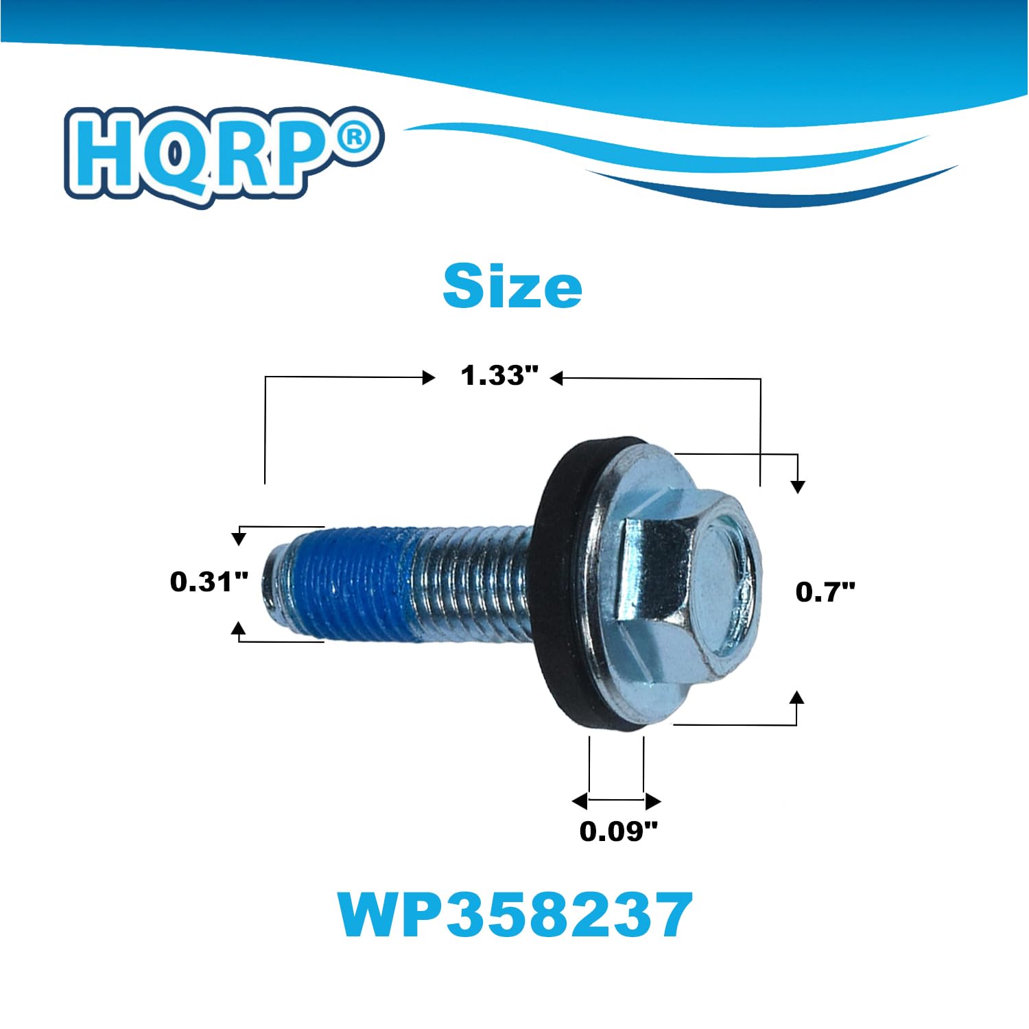 HQRP Size 1.33" 0.31" 0.7" 0.09" WP358237