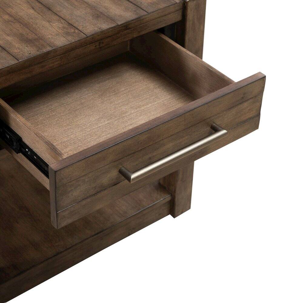 Alt View 3. Liberty Furniture Industries - Broadmore Living Room Drawer End Table - Cobblestone Brown - Cobblestone Brown.