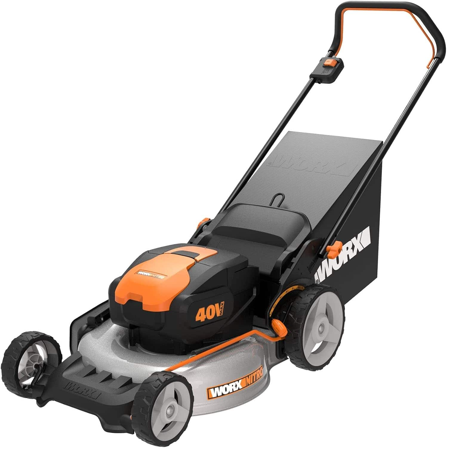 Best Buy WORX WG751.3 40V 20 Push Lawn Mower with Grass Collection Bag and Mulcher 2 x 4.0 Ah Batteries and 1 x Charger Black WG751.3