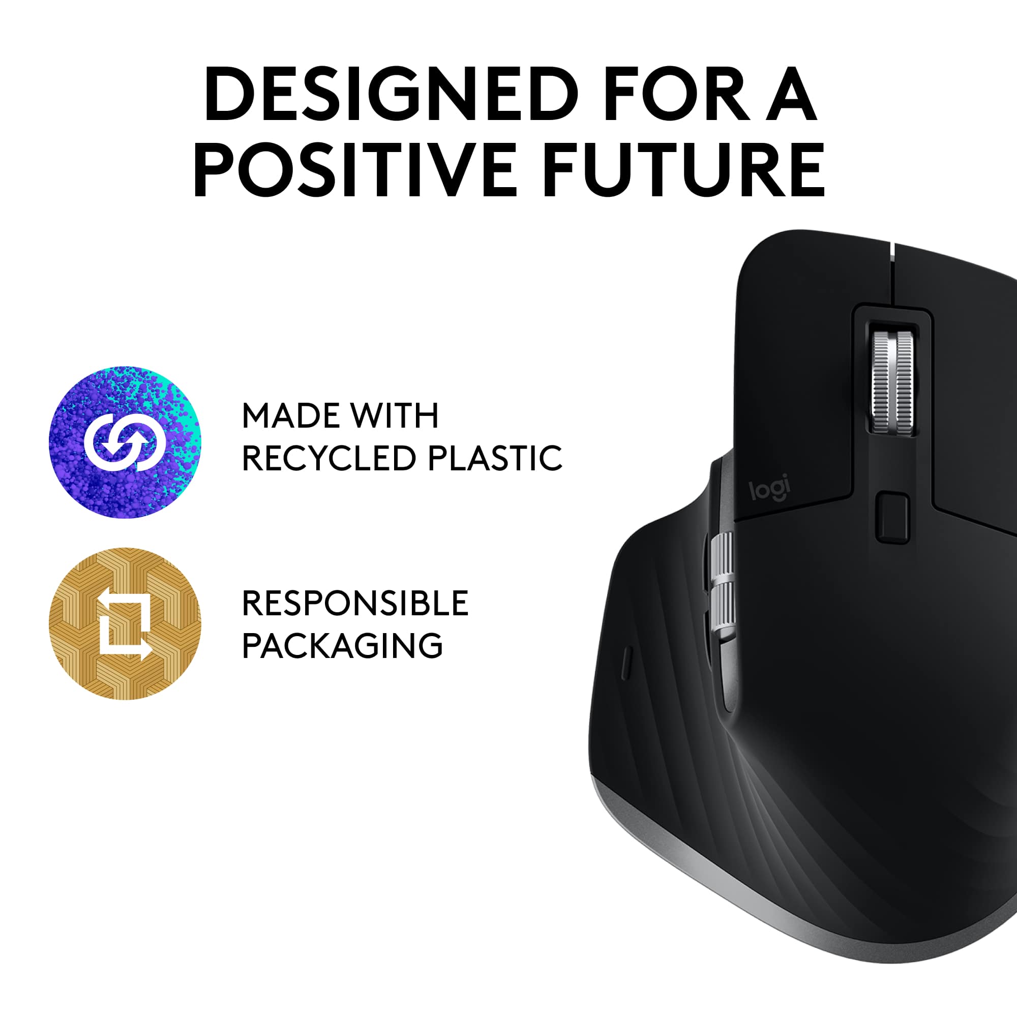 Designed for a Positive Future Made with Recycled Plastic Responsible Packaging