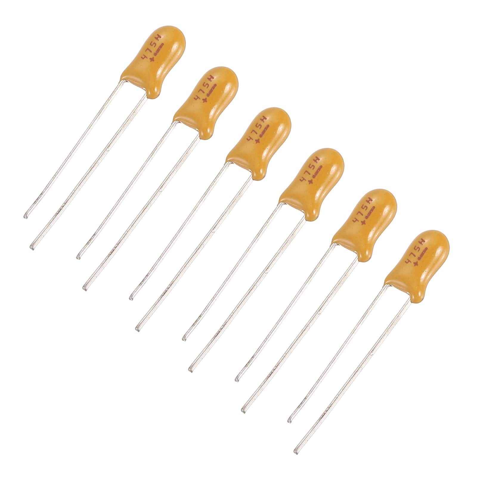 Unique Bargains - Tantalum Capacitor 4.7uF 25V Yellow Radial Dipped, for Circuit Boards/DIY/Computer, 6pcs - Orange price history on PriceWatchPro