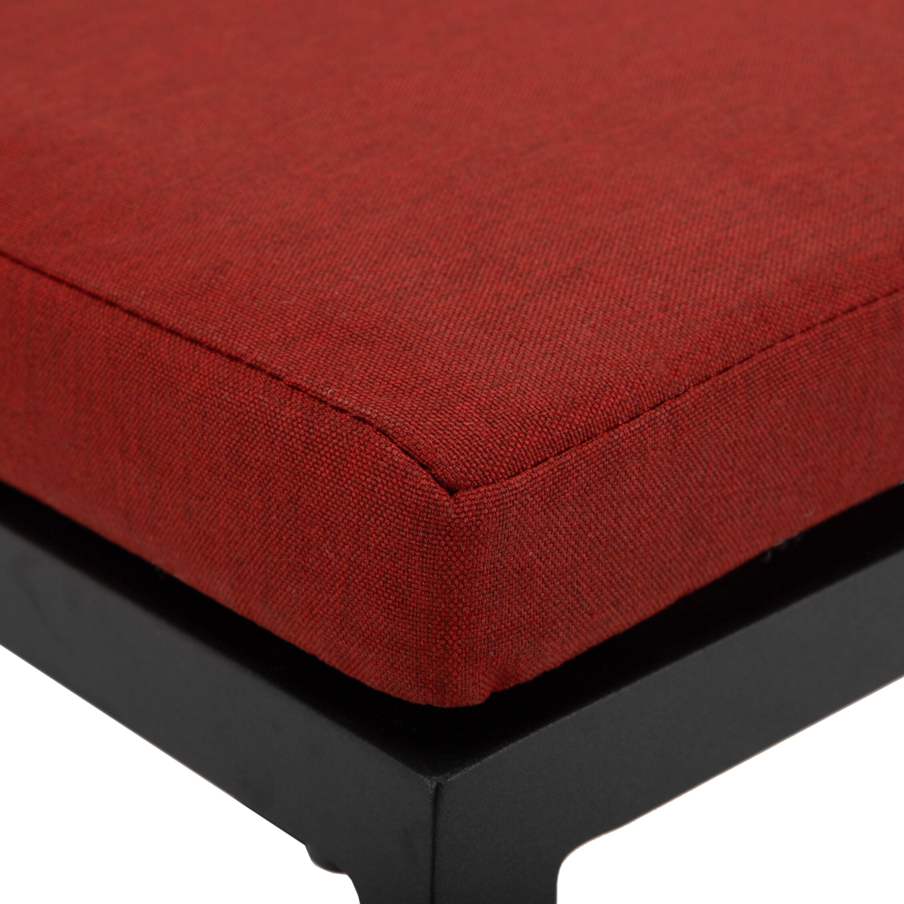 Alt View 5. LeisureMod - Chelsea 2-PCS Modern Patio Barstool, Rust-Proof Aluminum Low Back Outdoor Bar Stool with Olefin Cushion - Cherry.
