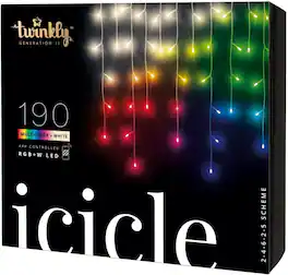 Twinkly - Smart Light Icicle LED 190 RGB (Gen II) - Black