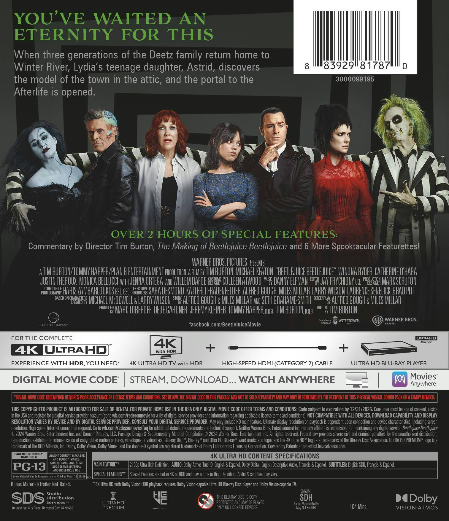 Back. Beetlejuice Beetlejuice (4K Ultra HD) [UHD].