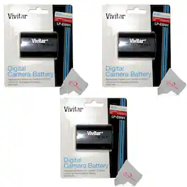 Vivitar - CBE6NH 7.4V 2000mAh Li-ion Battery for Canon LP-E6NH - 3 Count