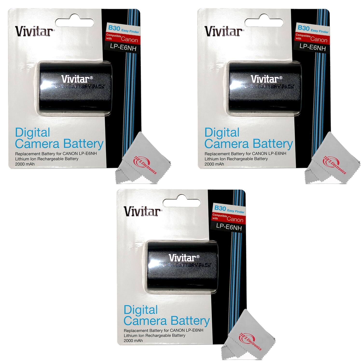 Vivitar B30 Easy Finder Compatible with Canon LP-E6NH Vivitar B30 Easy Finder Compatible - Canon LP-E6NH Vivitar TGD 1 BRYPA PACK Vivitar AT TBRYPACK Digital Camera Battery Replacement Battery for CANON LP-E6NH Lithium Ion Rechargeable Battery 2000 mAh TED'S Electronics Digital Camera Battery Replacement Battery for CANON LP-EGNH Lithium Ion Rechargeable Battery 2000 mAh T1D'S Electronics Vivitar B30 Easy Finder Compatibile with Canon LP-E6NH Vivitar -ToR D2N BRY PACK Digital Camera Battery Replacement Battery for CANON LP-E6NH Lithium Ion Rechargeable Battery 2000 mAh TEU'S ED'S Electronics