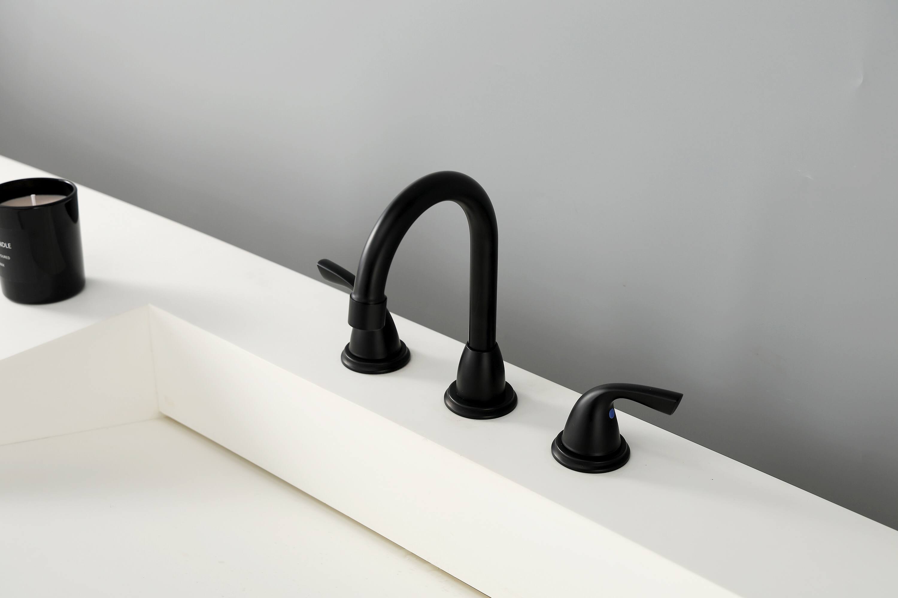 Alt View 4. Bothwa Home - Bothwa Home Bathroom Faucet For bathroom Sink  With Two Handles And Supply Lines - Matt black.