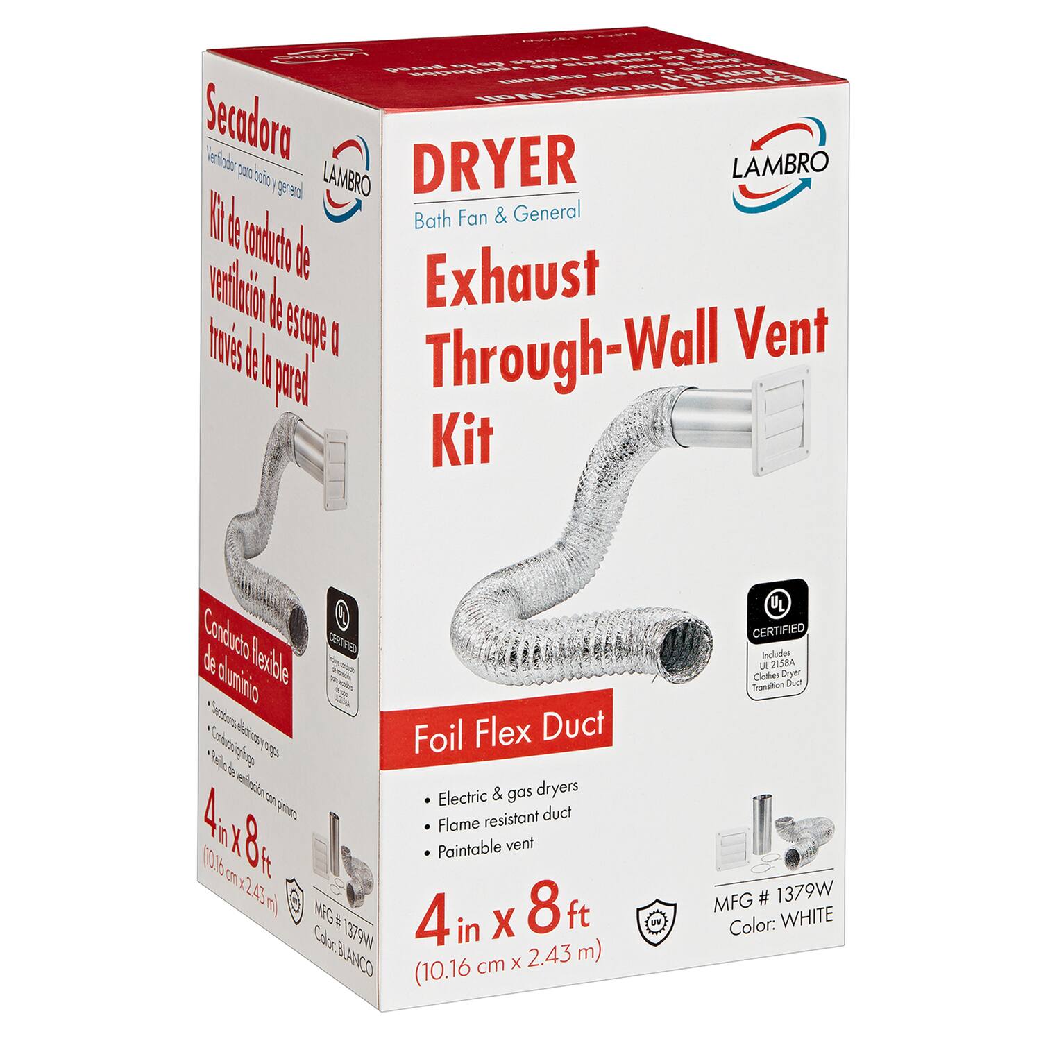 de Kit AMBRO través D de supp pared la de de cougnese - 18 Trousse ventilación vent R ent aspirant Kit Exhaust Through-Wall Secadora eden hupp DRYER LAMBRO of general LAMBRO Withe Bath Fan & General emitter Exhaust Pravis.de ventración & es ecoppe Vent appel Through-Wall Kit

Conducto de Beachle duminio Foil Flex Duct oga Electric & gas dryers resistant duct Flame 4x8 10016 243 Paintable vent 8ft MFG # WT 1379W 4i in X Colon 2.43 m) BLANCO (10.16 cm X

UL CERTIFIED Includes Oill 2158A Clothes Dryer Transition Duct MFG # 1379W Color: WHITE