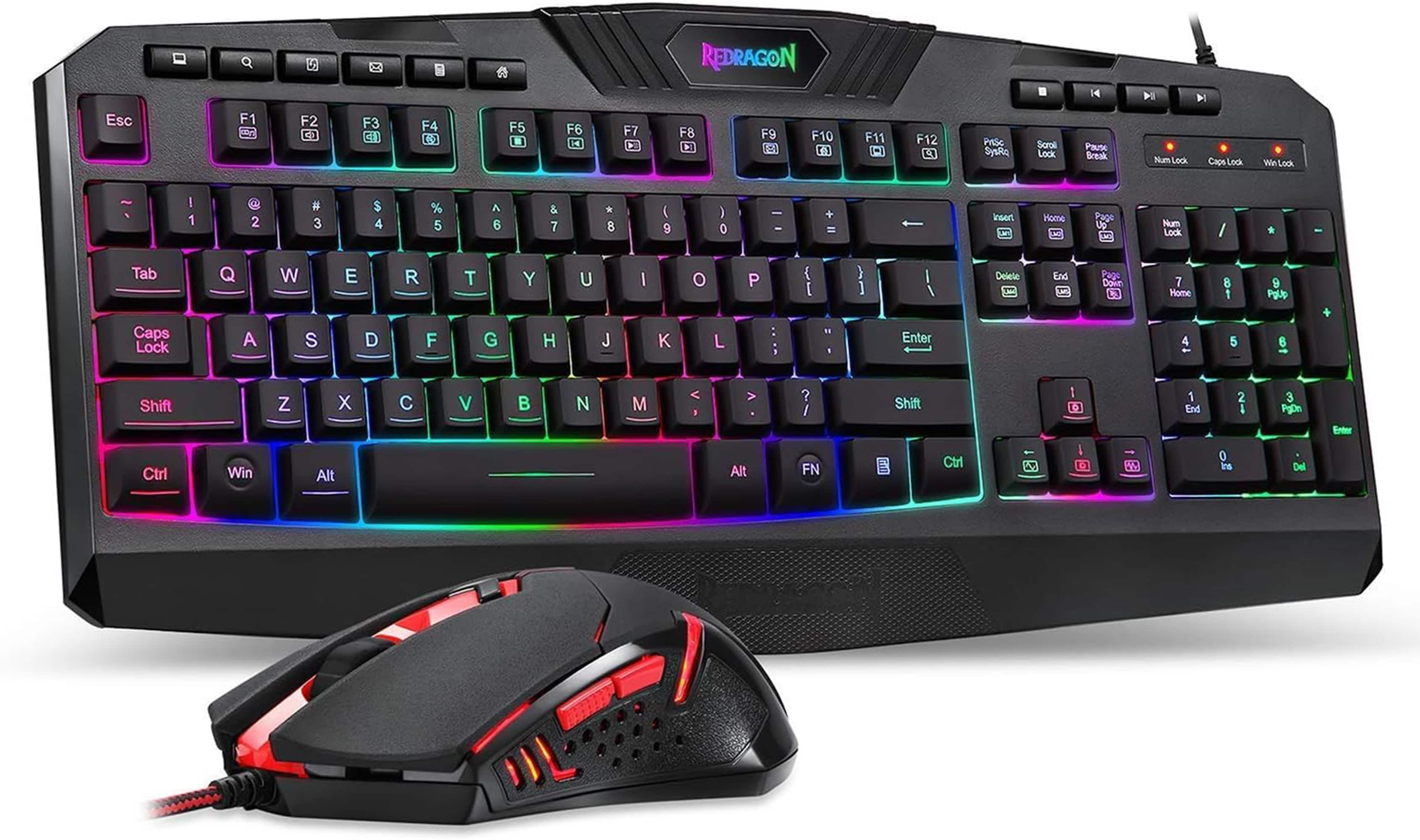 REDRAGON S101-3 Wired Gaming Keyboard and Mouse Combo, RGB Backlit ...