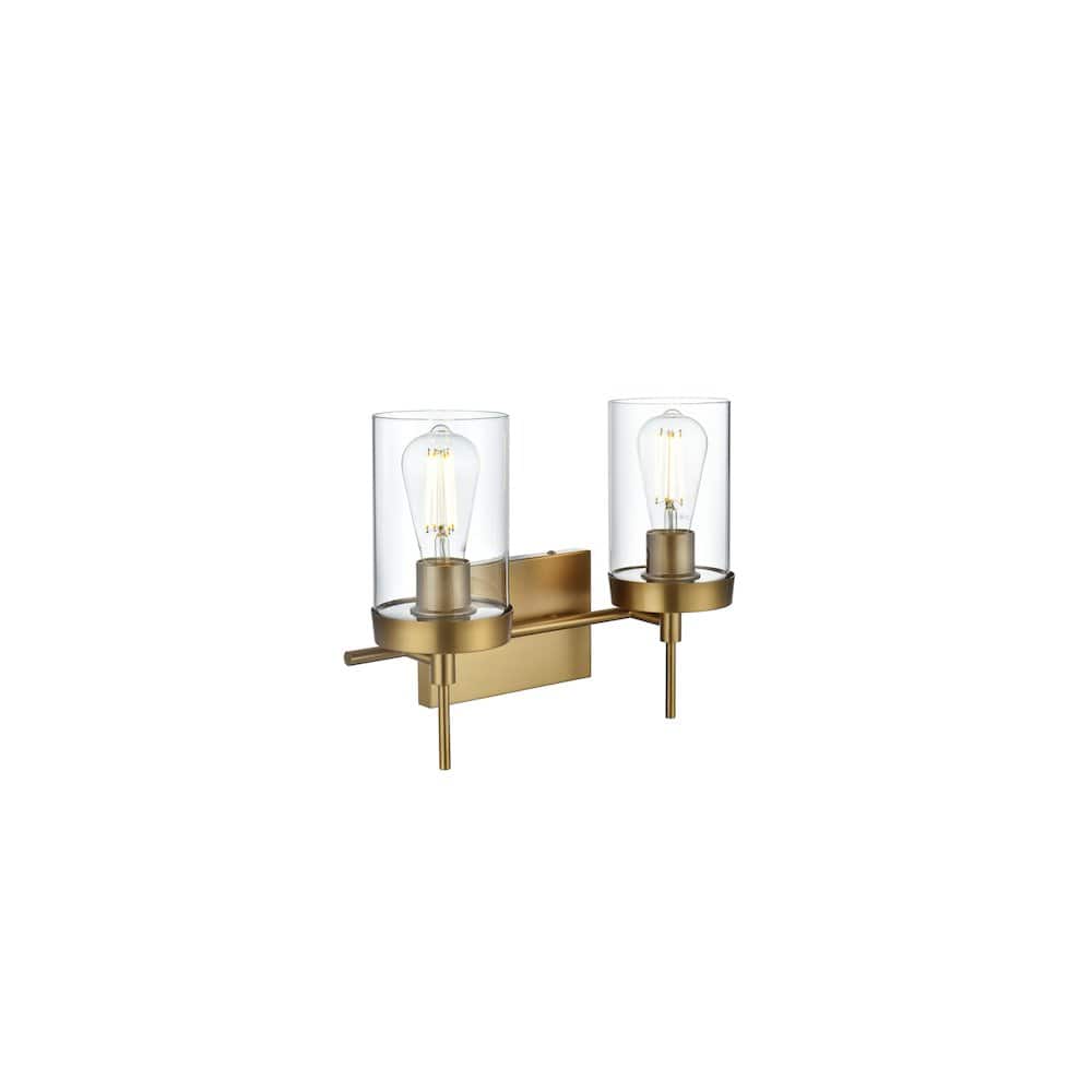 Living District - Taryin 14 inch Wall Sconce in Satin Gold - Satin Gold And Clear price history on PriceWatchPro
