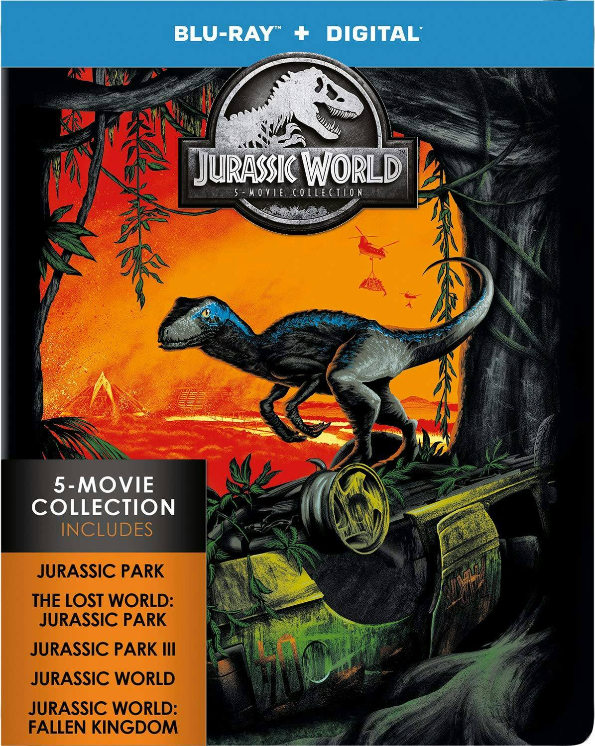 Front. Jurassic World: 5-movie Collection (Limited Edition Steelbook) [Blu-ray].