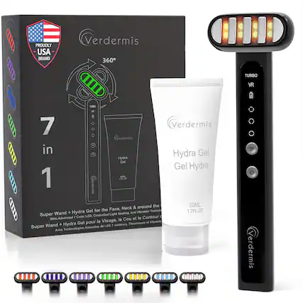 PROUDLY USA BRAND
Verdermis 360 TURBO VR MD gun UD QD TURBO IN a 7
Verdermis
Verdermis in Hydra Gel
Hydra Gel
Gel Hydra
SOML 1 /erdermis
LIM & around the 50ML the Face, Neck Hydra Gel for Vibration Technol 1.7FL.OZ
Wand + Heating, and Super LED.
Controlled Light Advanced 7 Color Contour a With le Cou et le Gel pour le Visage, Thermiques at Vibrante Wand + Hydra de LED 1 couleurs Super Technologies Avances Avec = erdermis