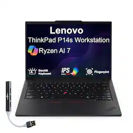 Lenovo - Thinkpad P14s Mobile Workstation 14.0" 60Hz IPS Display (Ryzen AI 7 350, 64GB RAM, 2TB SSD, Win 11 Pro)w/DKZ Hub